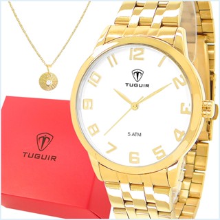 Relógio Feminino Dourado Tuguir Com garantia de 1 ano Original Prova D