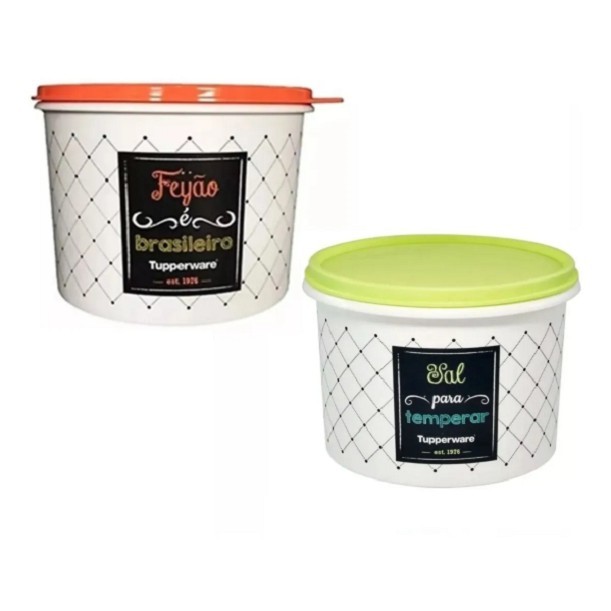 Tupperware Linha Mantimentos Bistrô 2 peças Feijão e Sal