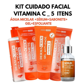 Kit Skincare Clareador Antissinais e Melasma com Vitamina C Dermachem