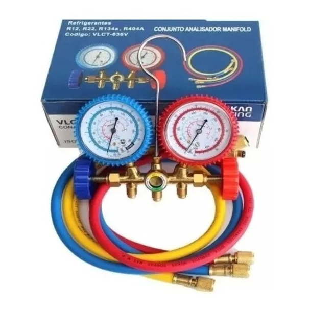 Manifold Vulkan (R22 - R134A - R404A) Mangueira 0,90m VLCT-636V