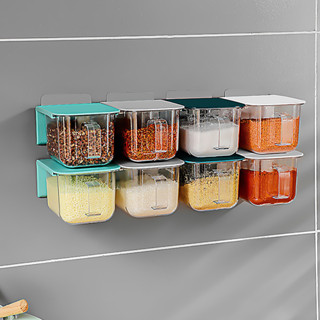 Porta Tempero Condimentos 400ml de Parede Adesivo Acrílico com Colher Suporte Cozinha Potes Gaveta Organizador Temperos Churrasco Condimento Multiuso Suporta Até 2kg achadinhos da shoppe casa baratinho decoração prateleira