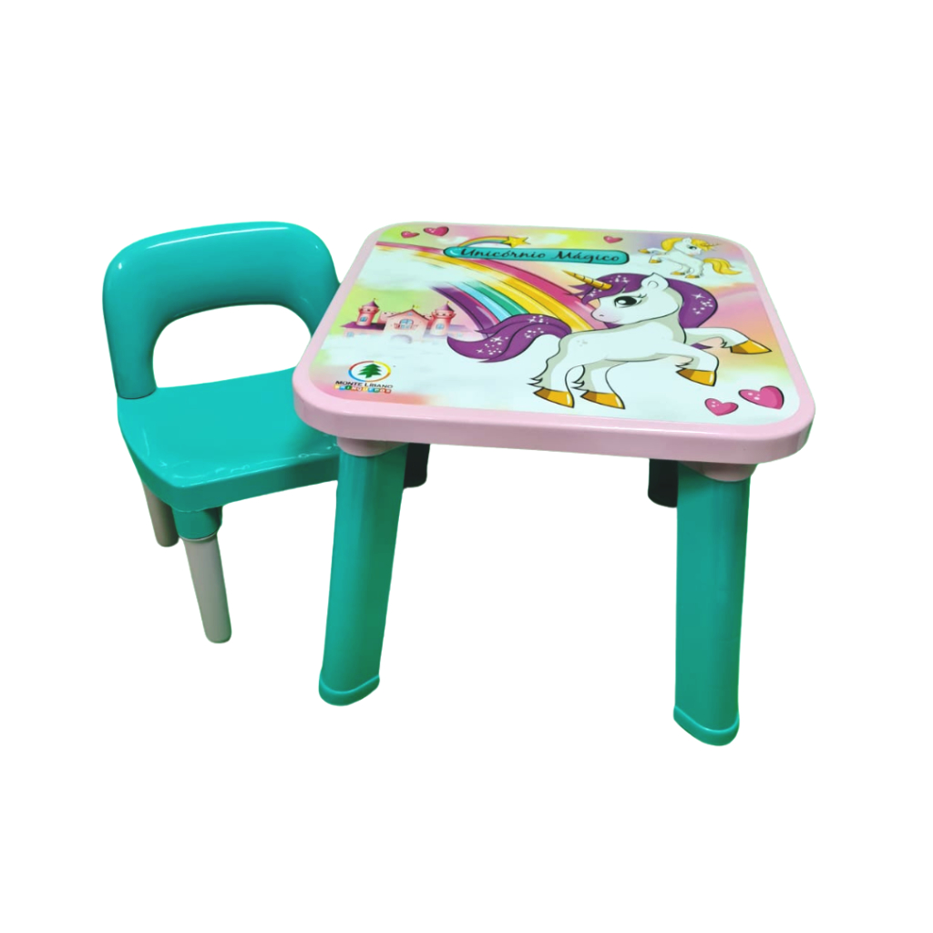 Mesa com Cadeira Infantil para Atividades Didática e Desmontável - Monte Líbano