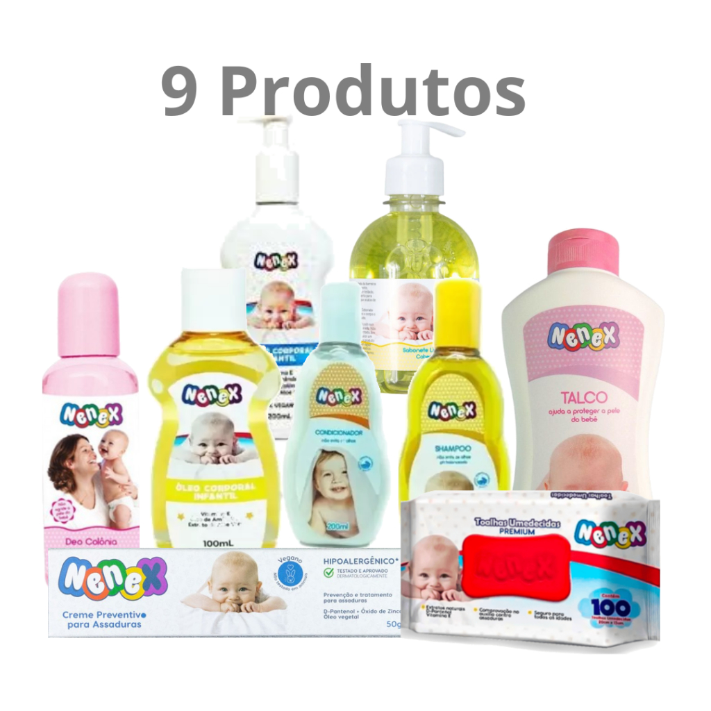 Super Kit Higiene com 9 Itens Rosa - Nenex