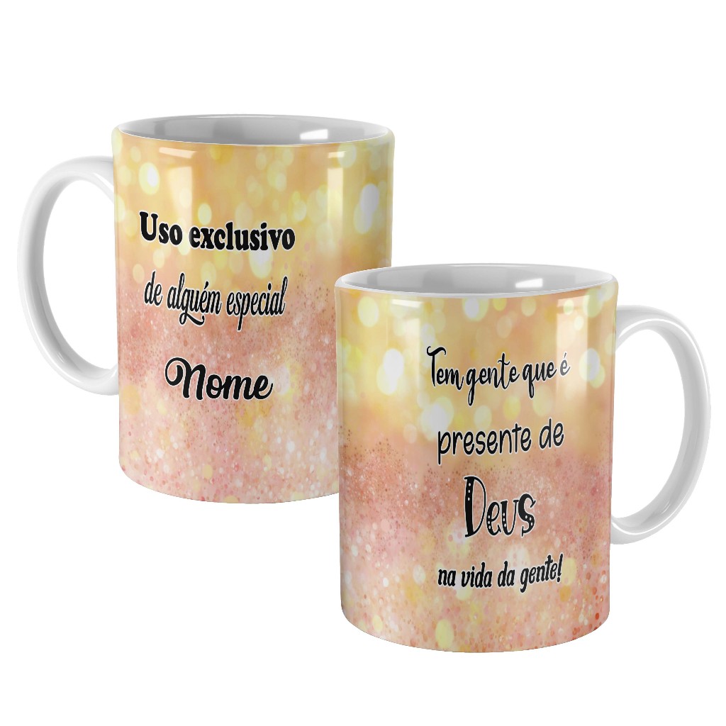 caneca personalizada para presente com nome e dizer presente de deus aniversário para tia amiga dinda irmã neta prima afilhada nora sogra esposa noiva namorada