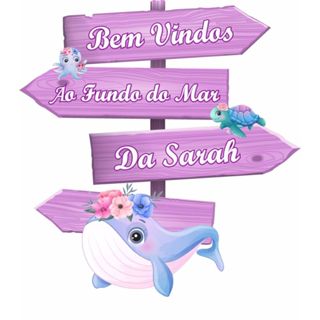 Display MDF de chão - Fundo do Mar Menina (INFORME NOME NO CHAT AO VENDEDOR) em Oferta na Shopee
