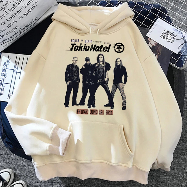Blusa Moletom Canguru Com Capuz Tokio Hotel Banda De Rock Unissex Música
