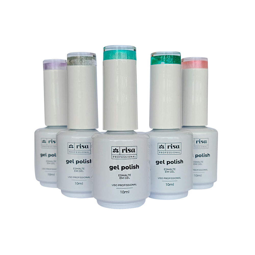 Risa - Esmaltes em Gel para Unhas Alongadas - Seca em Cabine Led/Uv Led Uv Esmaltação em Gel 10ml