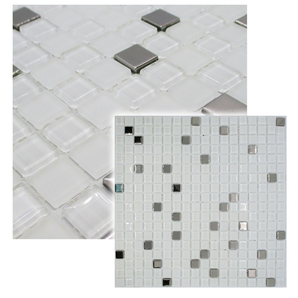 Pastilha De Vidro Para Cozinha Banheiro Branco Neve 30x30cm La Bella Griffe