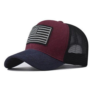 Boné Gorro Bandeira Bordada EUA USA  Tela Redinha Respirável Ajustável Trilha Esportes Outdoor