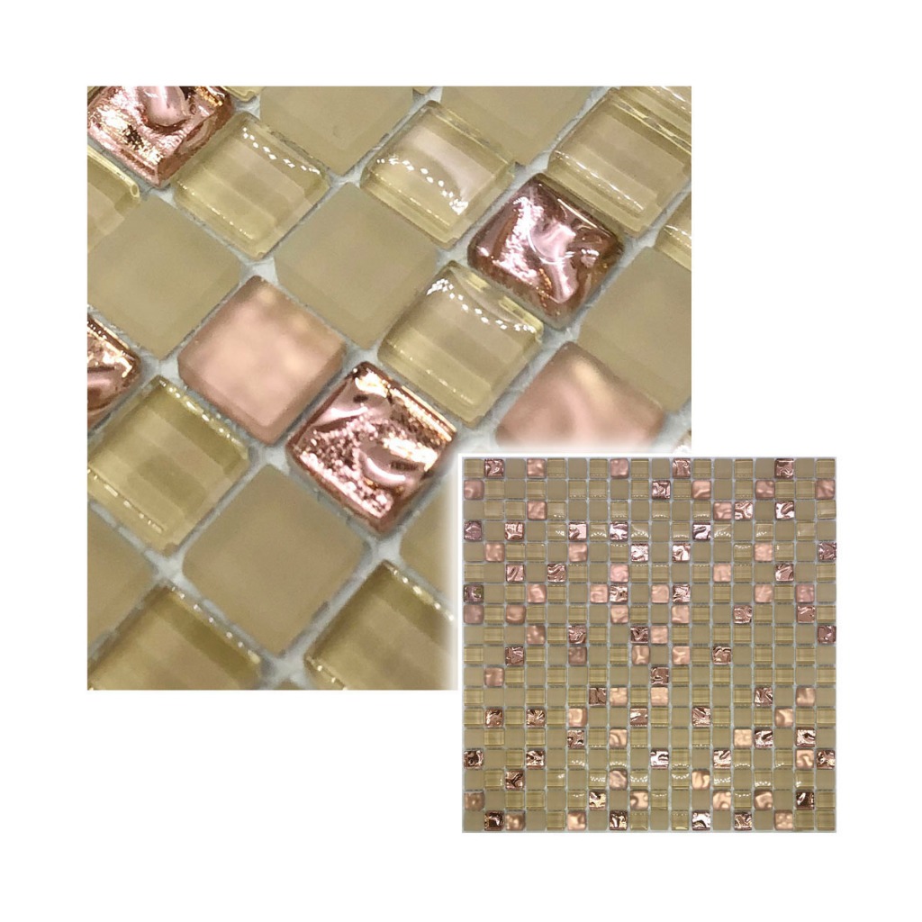 Pastilha De Vidro Para Cozinha Banheiro Revestimento Rose Duna 30x30cm - LBG