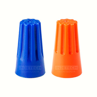 Conector Torção Deriva Emenda Cabos Azul E Laranja 100pçs