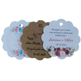 TAG PERSONALIZADA Tags Agradecimento - 100 UNIDADES
