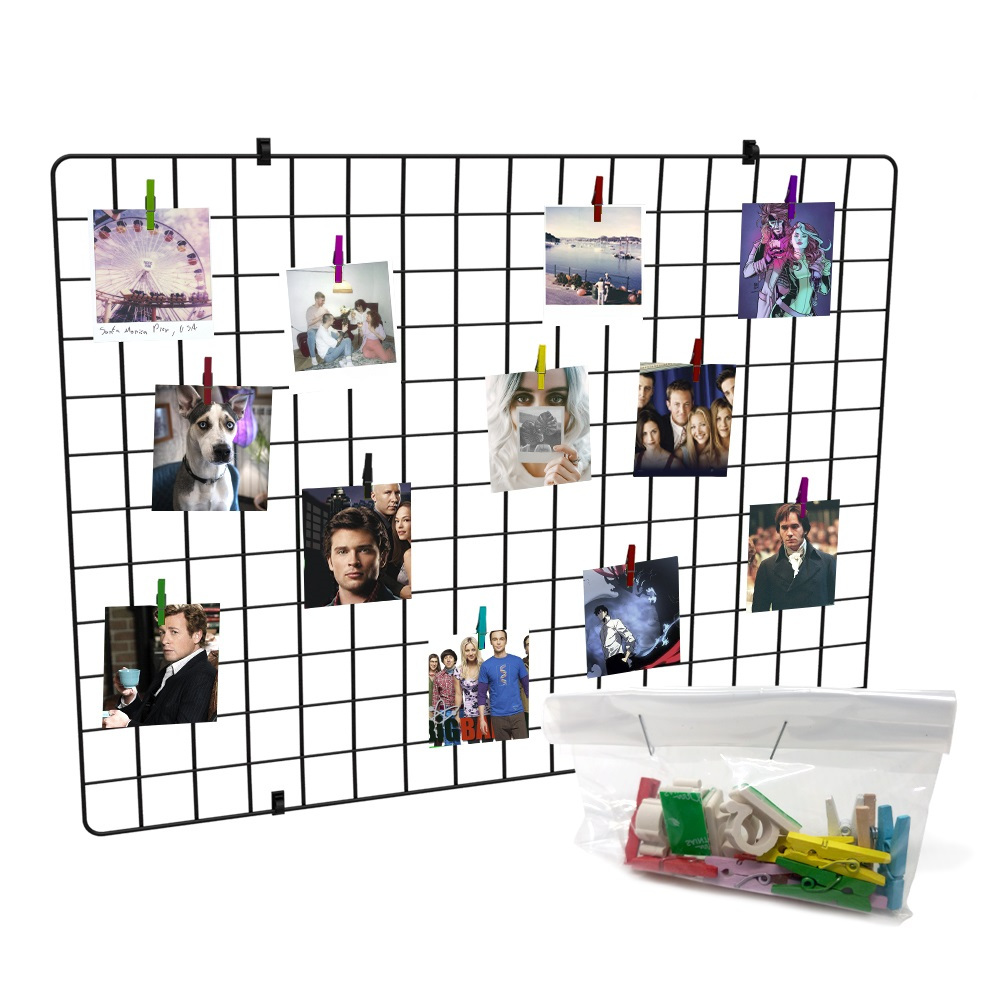 Memory Board Quadro Mural De Fotos Tela Aramada Vários Tamanhos Porta Retrato Organizador Mini Prendedor Decoração