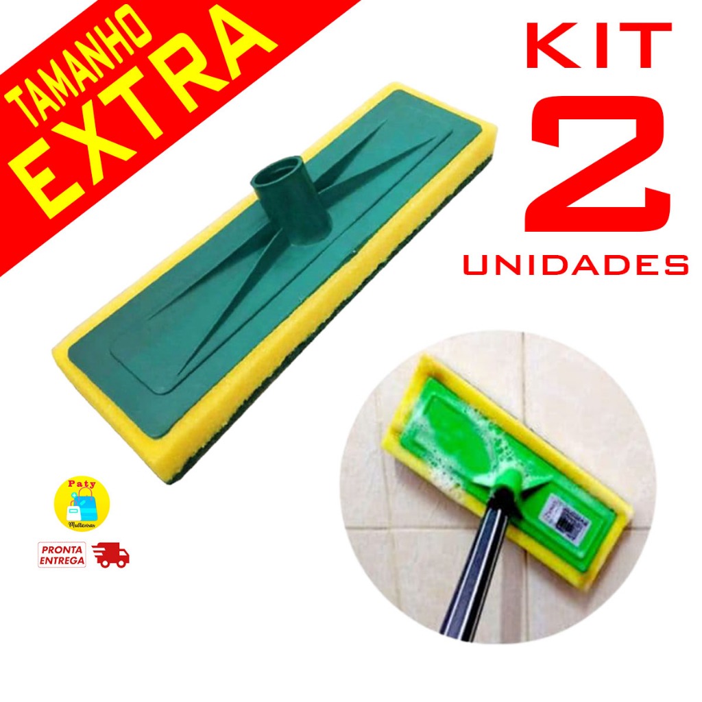 Kit 2 Lava piso azulejo chão vidro passa cera esfregão limpeza pesada s/ cabo em Oferta na Shopee