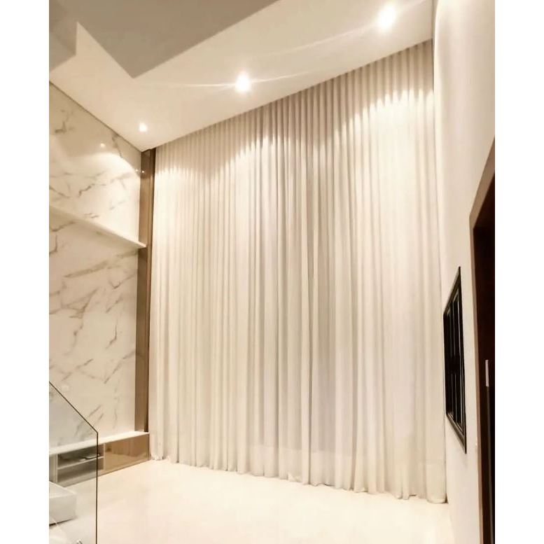 CORTINA 6M  x ALTURA SOB MEDIDA - GAZE DE LINHO  - WAVE - PARA TRILHO MAX