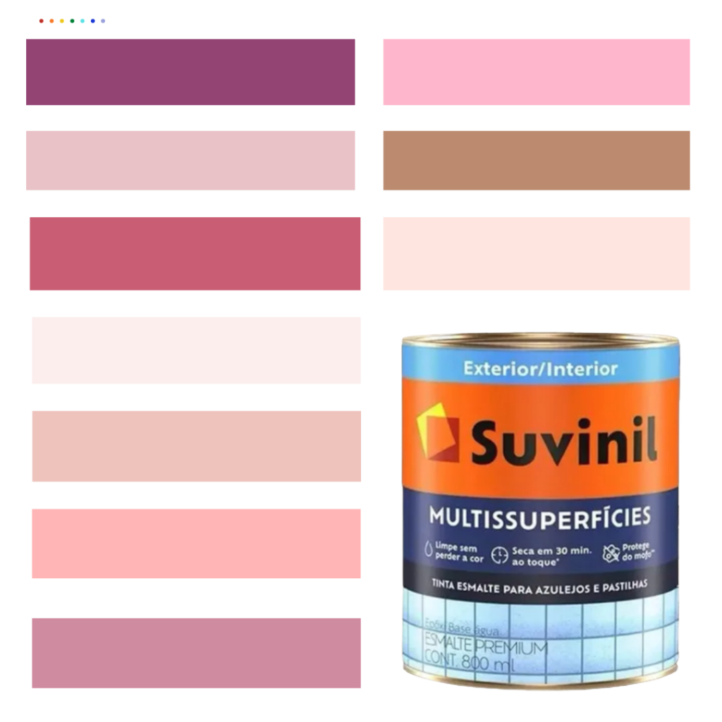 Tinta Epóxi Base Água Suvinil Multissuperfícies Antimofo Cor Rosa Lavável 800ml