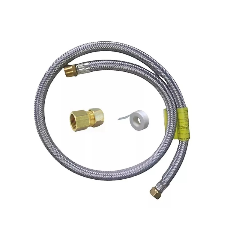 Kit Instalação Gás Encanado Mangueira 80cm +adaptador Glp Gn