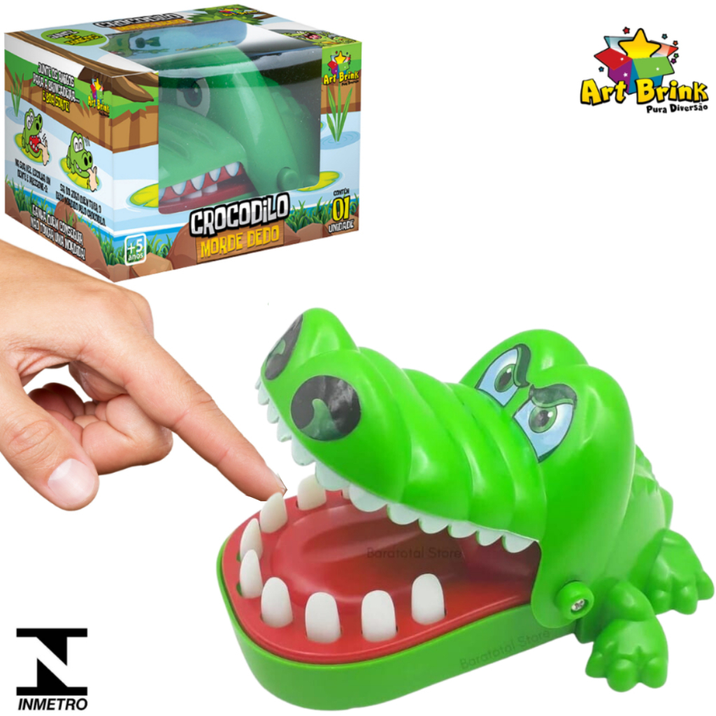 Jogo Crocodilo Morde Dedo Jacaré Dentista Aperta Dente Desafio Criança Brinquedo