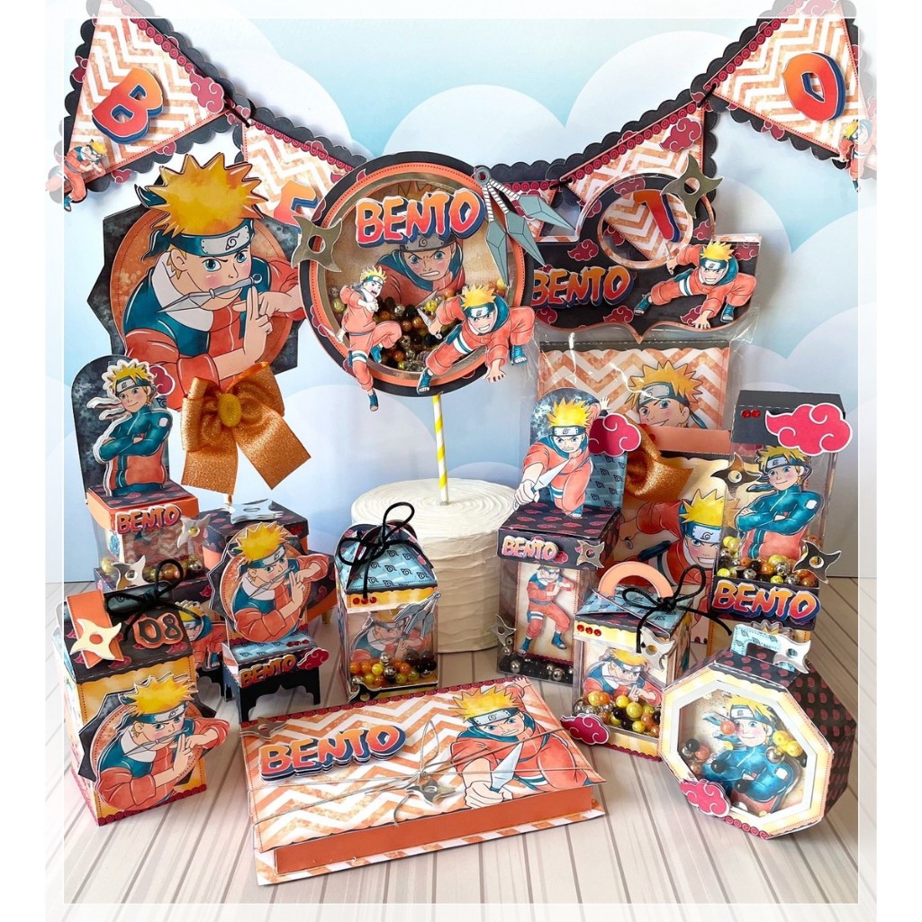 Kit Caixinhas Lembrancinha Personalizada Naruto Aniversário Festa Infantil