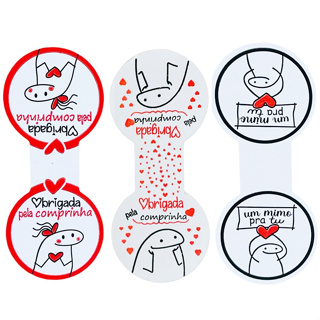 Lacre adesivo para fecho de sacola modelo Flork em Oferta na Shopee