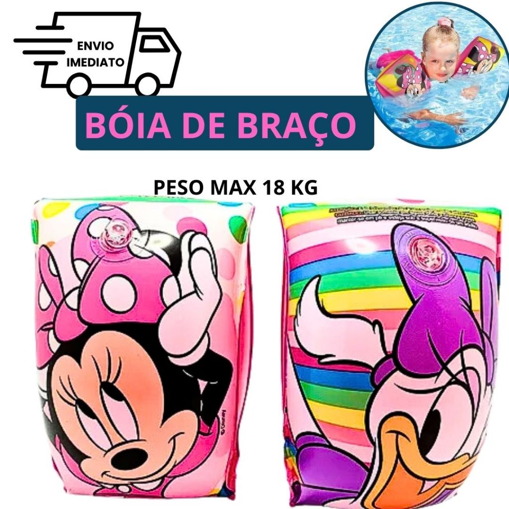 Boia De Braço Infantil Minnie Para Menina Até 18 Kg