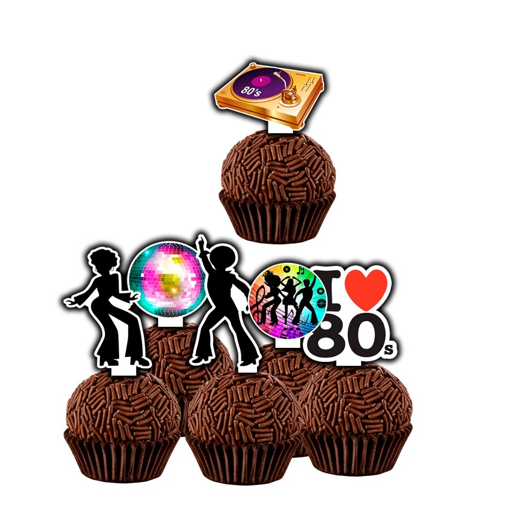 60 Tags Para Doces Docinhos -  Anos 80 - Base Fixa