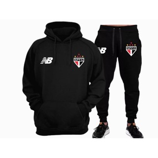 Kit Moletom São Paulo Casaco + Calça Blusa De Frio Lançamento 2024 Times Brasileirão Tricolor Conjunto Ref SP