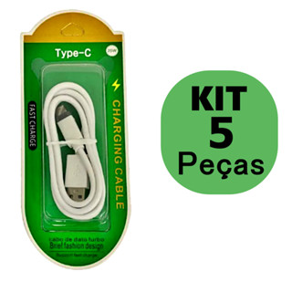 Kit 5 Unidades Cabos Usb Tipo C ou Micro USB Turbo