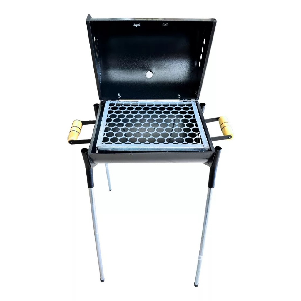 Churrasqueira Bafinho de Chapa 2 Em 1 Pequena Móvel Apartamento Aço Em pé ou Chão e Bancada