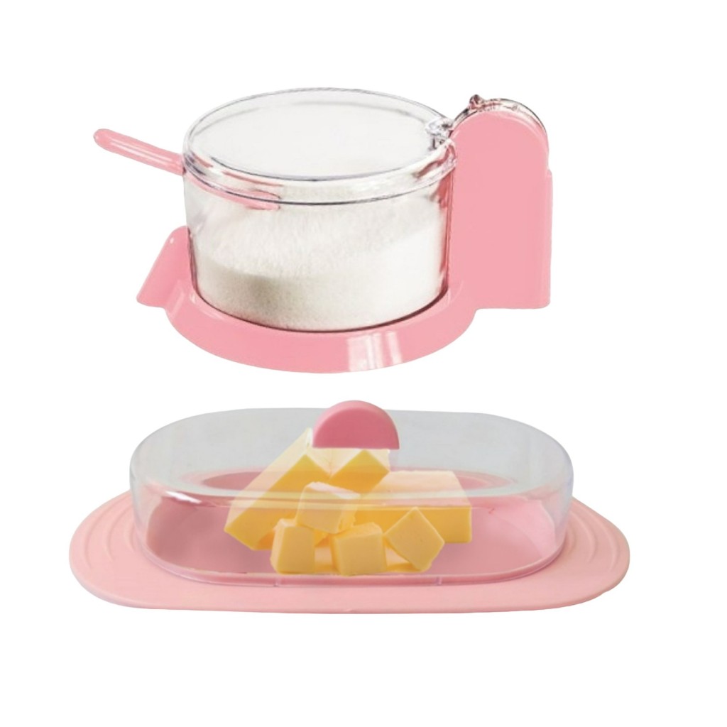 Kit Açucareiro com Colher + Manteigueira com Espátula Linha Cril em Oferta na Shopee