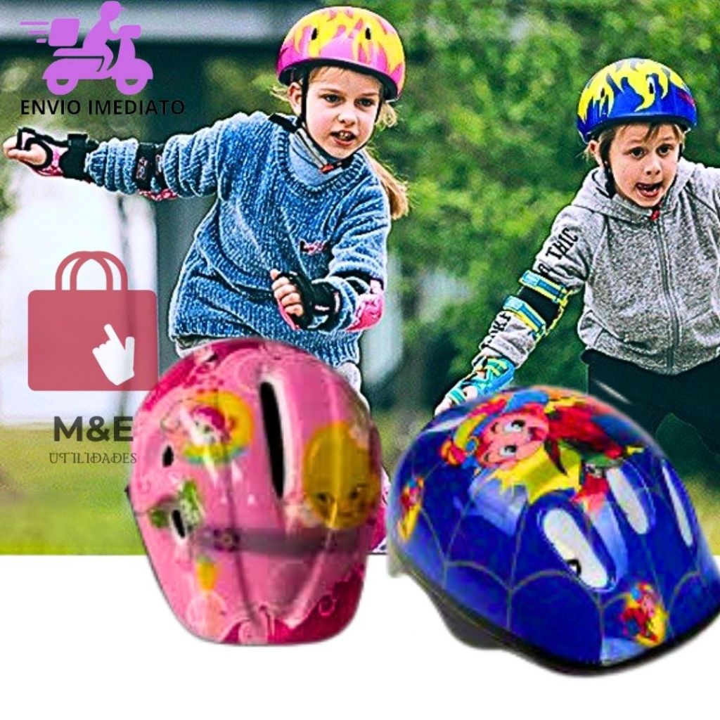 Capacete Infantil Com Furos  Bicicleta Patins Skate Crianças Acima 6 Anos