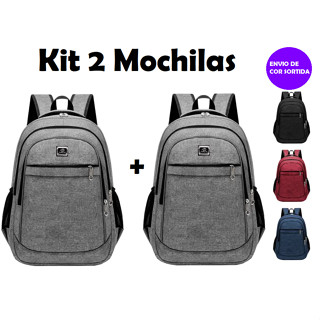 Mochila Grande Masculina Feminina Impermeável Cabo de Aço ou Super Reforçada Universitária Faculdade Escolar Trabalho kit2