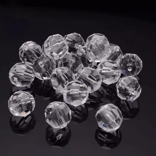 Missanga Bola Cristal Transparente Sextavada 8mm 100gr 360un