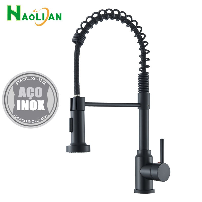 Torneira Misturador Para Pia de Cozinha Monocomando Com Tubo Mola 304 Inox Gourmet Spray Mola em Oferta na Shopee