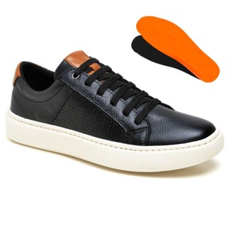 Tênis Masculino Sapatenis Casual Couro Legitimo Promoção Palmilha Antis-etress