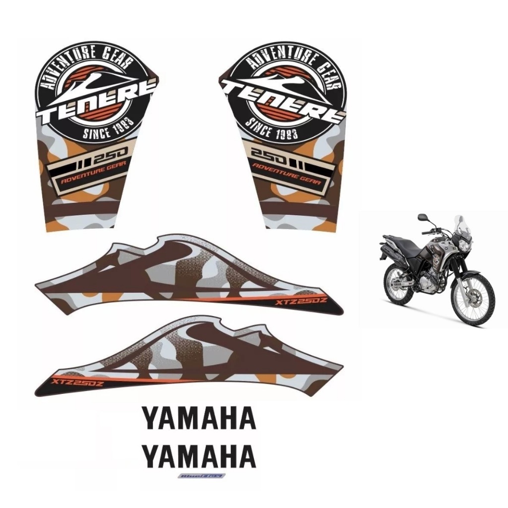 Kit Adesivo Compatível Tenere 250z 2018 À 2022 Marrom