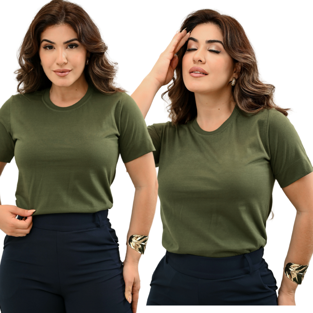 BLUSA FEMININA GOLA O LISA MENEGOTTI 100% ALGODÃO