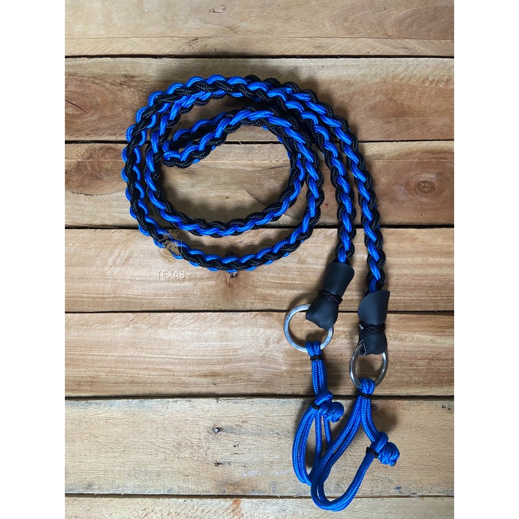 Rédea Azul Para Cavalo Com Biqueira E Argolas Em Inox Cavalgada