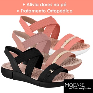 Sandália Ortopédica Modare Feminina Ultra Conforto Palmilha Macia Massageador Amortecedor Esporão Fascite Plantar