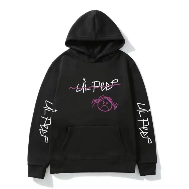 Moletom Canguru Unissex Lil Peep  Hoodie Algodão Básico Estilo Hip Hop Blusa Confortável Com Capuz  Músico Trap/Rap