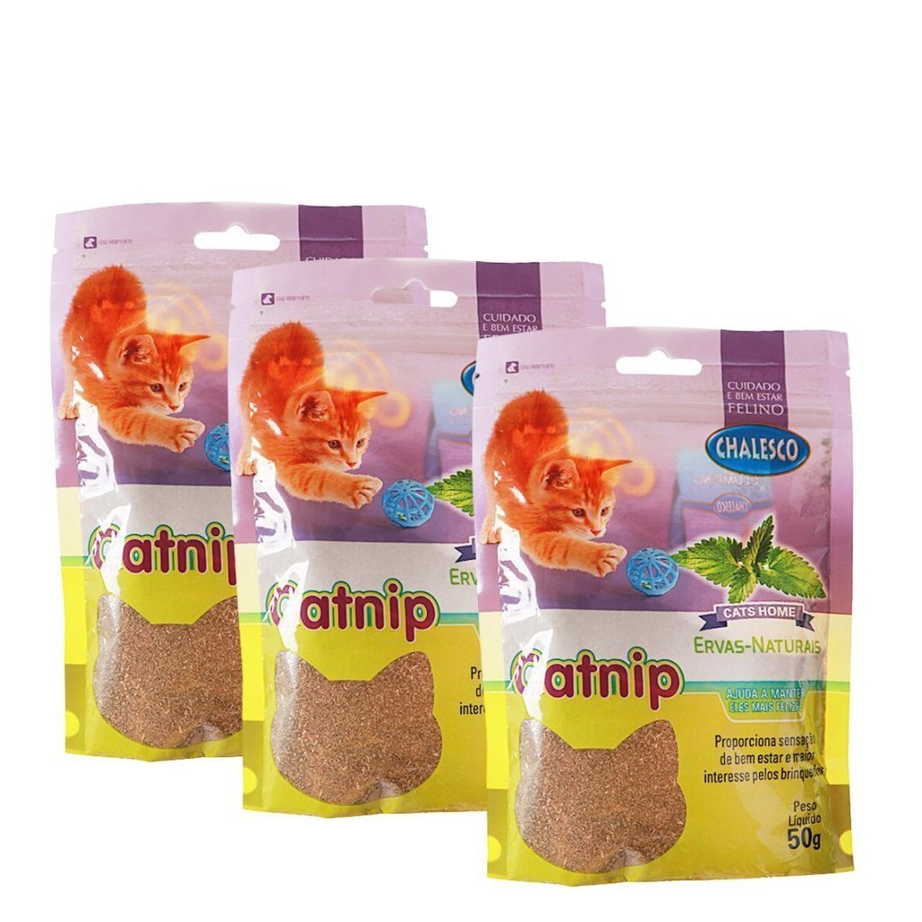 Catnip Erva Para Gatos Natural Relaxante Interativo 50g - Chalesco - Pets