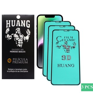 3 Peças Película Premium HUANG Cerâmica HD – Compatível com iPhone