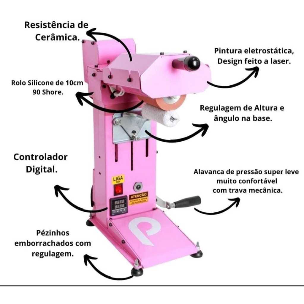 Transfer Laser Popstamp Máquinas Giro 360. 110v ROSA