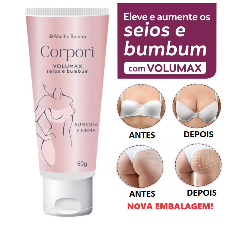 Volumax Aumento para Seios e Bumbum Corpori - Abelha Rainha 60g em Oferta na Shopee