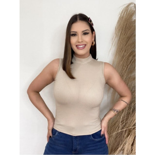 Blusa Regata Canelado Summer Suede Americana Verão Donna Joli