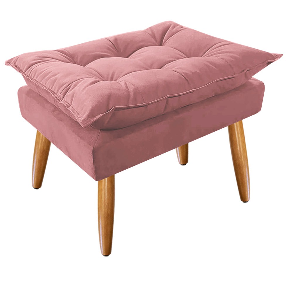 Puff Opala Suede Pés palito Decorativo várias cores - Mercado Dos Móveis