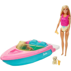 Brinquedo Lancha Barbie Barco Com Boneca 35cm - Mattel Grg30