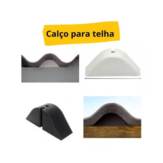 Kit 10 Calço Branco Telha Eternit Brasilit Onda Alta M/e