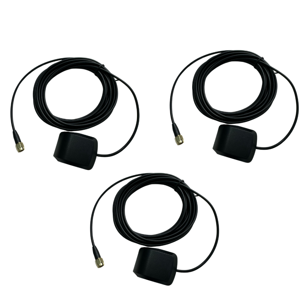 Kit 3 Antenas Móvel Gps Base Magnética Conector Sma Macho
