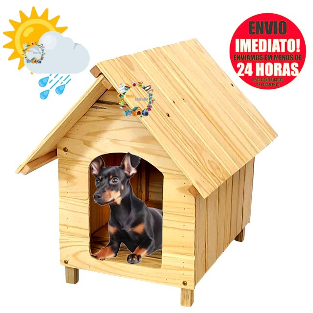 Casinha N1 de Madeira Pinus Para Cachorro Coelho Cães Pequenos Filhotes Excelente Para Pinscher
